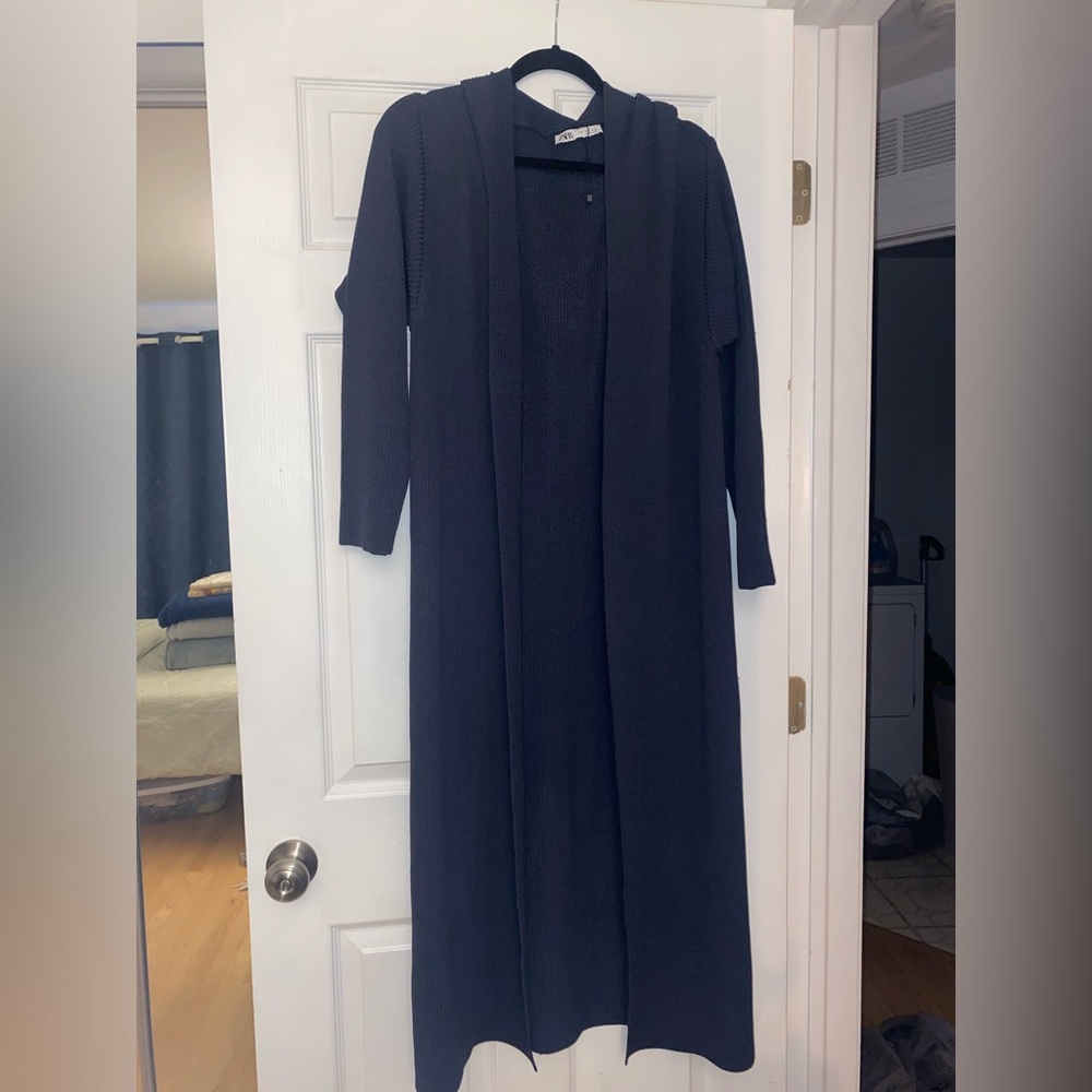 Long knit jacket